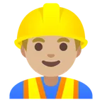 man construction worker: medium-light skin tone per la piattaforma Google