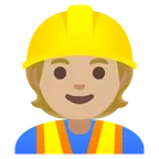 construction worker: medium-light skin tone สำหรับแพลตฟอร์ม Google