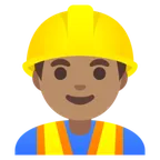 man construction worker: medium skin tone untuk platform Google