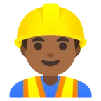 man construction worker: medium-dark skin tone pentru platforma Google