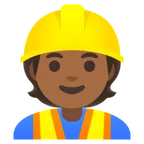 construction worker: medium-dark skin tone สำหรับแพลตฟอร์ม Google