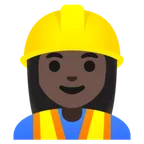 woman construction worker: dark skin tone til Google platform