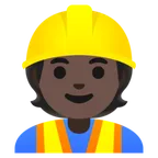 construction worker: dark skin tone สำหรับแพลตฟอร์ม Google