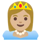 princess: medium-light skin tone สำหรับแพลตฟอร์ม Google