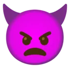 Googleプラットフォームのangry face with horns