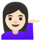 woman tipping hand: light skin tone for Google platform