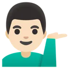 Google 플랫폼을 위한 man tipping hand: light skin tone