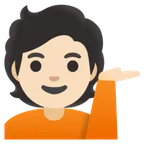 person tipping hand: light skin tone สำหรับแพลตฟอร์ม Google