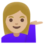 woman tipping hand: medium-light skin tone til Google platform