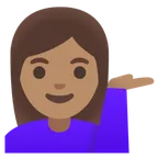 woman tipping hand: medium skin tone สำหรับแพลตฟอร์ม Google