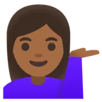 woman tipping hand: medium-dark skin tone für Google Plattform