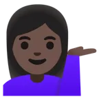 woman tipping hand: dark skin tone für Google Plattform