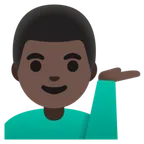 man tipping hand: dark skin tone pentru platforma Google