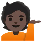 Google dla platformy person tipping hand: dark skin tone