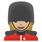 Google platformon a(z) woman guard: medium-light skin tone képe