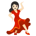 woman dancing: light skin tone untuk platform Google