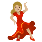 woman dancing: medium-light skin tone สำหรับแพลตฟอร์ม Google
