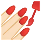 nail polish: light skin tone สำหรับแพลตฟอร์ม Google