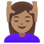 woman getting massage: medium skin tone สำหรับแพลตฟอร์ม Google