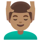 man getting massage: medium skin tone สำหรับแพลตฟอร์ม Google