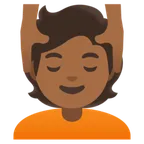person getting massage: medium-dark skin tone สำหรับแพลตฟอร์ม Google