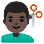 man getting haircut: dark skin tone per la piattaforma Google
