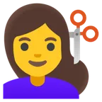 woman getting haircut para a plataforma Google