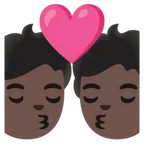 Google 플랫폼을 위한 kiss: dark skin tone