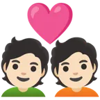 couple with heart: light skin tone per la piattaforma Google