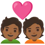 couple with heart: medium-dark skin tone per la piattaforma Google