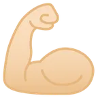 flexed biceps: light skin tone สำหรับแพลตฟอร์ม Google