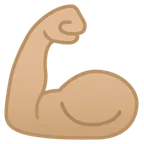 flexed biceps: medium-light skin tone per la piattaforma Google