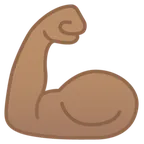 flexed biceps: medium skin tone สำหรับแพลตฟอร์ม Google