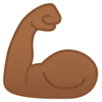 flexed biceps: medium-dark skin tone สำหรับแพลตฟอร์ม Google