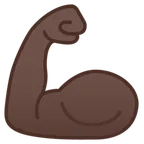 flexed biceps: dark skin tone per la piattaforma Google