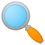 magnifying glass tilted left for Google platform