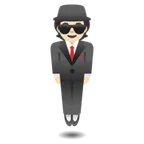 person in suit levitating: light skin tone per la piattaforma Google