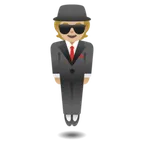 person in suit levitating: medium-light skin tone untuk platform Google
