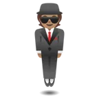 Google 플랫폼을 위한 person in suit levitating: medium skin tone