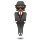 Google dla platformy person in suit levitating: medium-dark skin tone