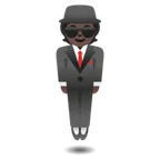 person in suit levitating: dark skin tone pentru platforma Google