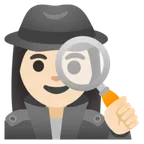 woman detective: light skin tone for Google platform