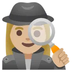 Googleプラットフォームのwoman detective: medium-light skin tone