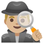 man detective: medium-light skin tone untuk platform Google