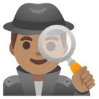 man detective: medium skin tone لمنصة Google