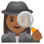 Googleプラットフォームのwoman detective: medium-dark skin tone