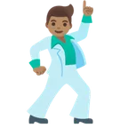 man dancing: medium skin tone สำหรับแพลตฟอร์ม Google
