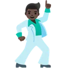 Google dla platformy man dancing: dark skin tone