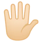 hand with fingers splayed: light skin tone pentru platforma Google