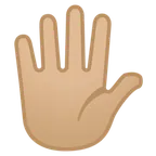 hand with fingers splayed: medium-light skin tone per la piattaforma Google